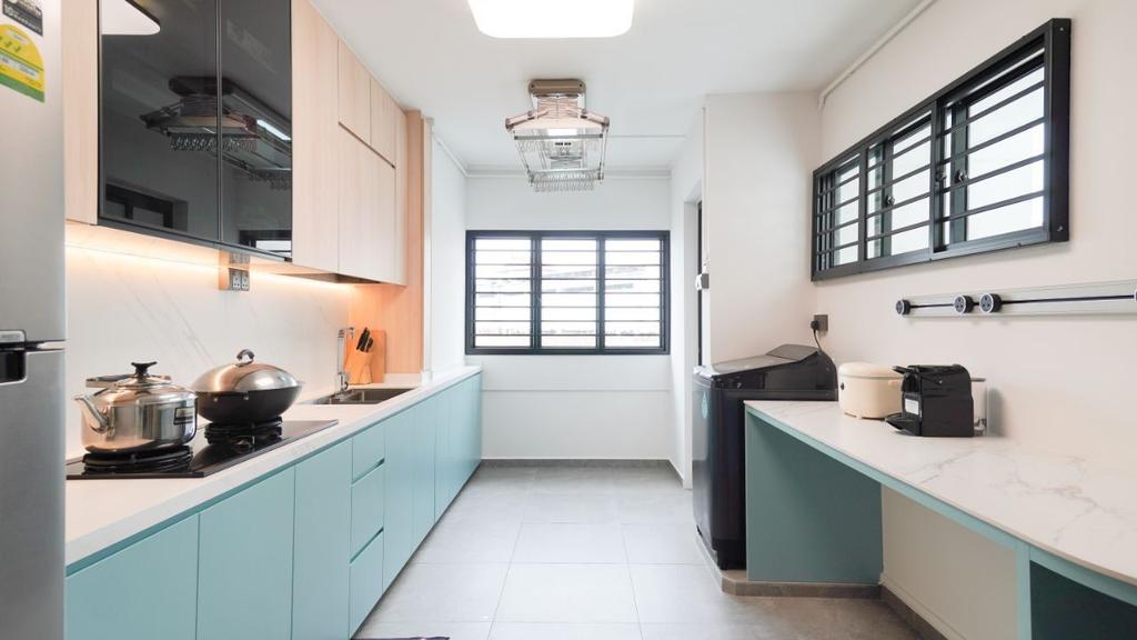 HDB, Kitchen, Jurong East Street 32, Interior Designer, Place to Relax, Pastel