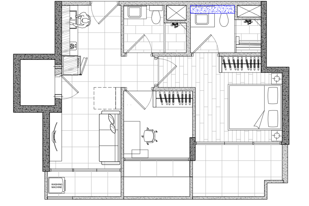 Haig 162, MET Interior, Modern, Condo, 2 Bedder Condo Floorplan, Space Planning, Final Floorplan
