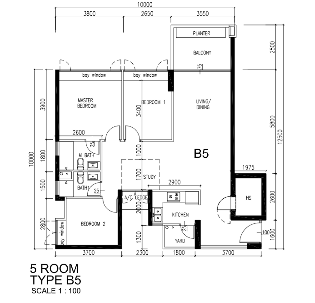 Modern, HDB, Tampines Central 7, Interior Designer, Charlotte's Carpentry, 5 Room Type B 5, 5 Room Hbd Floorplan, Original Floorplan