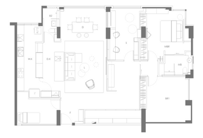 Pasir Ris Street 52, erstudio, Contemporary, HDB, Space Planning, Final Floorplan, Executive Apartment Corridor End Point Block, Executive Floorplan