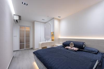 Tampines, Jesigns Interior Design, Modern, Bedroom, HDB, Cove Light, Downlight, False Ceiling, Platform Bed