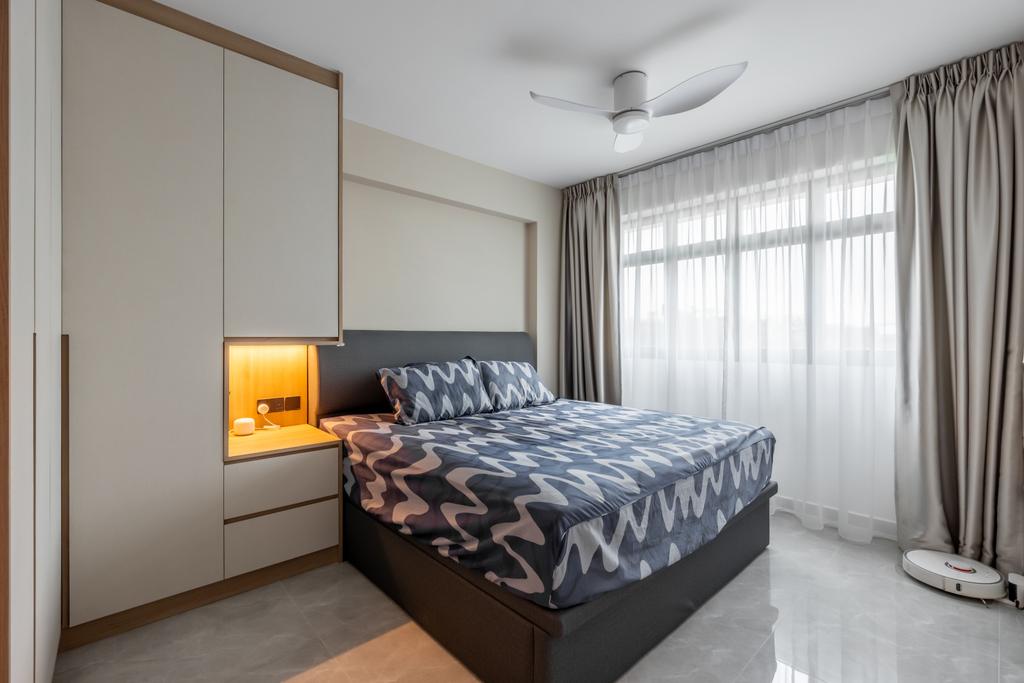 Modern, HDB, Bedroom, Jurong West Central 3, Interior Designer, Posh Living Interior Design, Storage Bed, Wardrobe