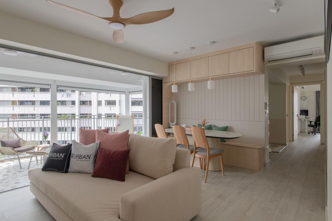 Lor 1A Toa Payoh, Urban Home Design 二本設計家, Scandinavian, Living Room, HDB, Open Layout, Open Concept