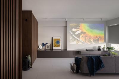 Bedok South Horizon (Block 152A), Authors • Interior & Styling, Contemporary, Living Room, HDB, Projector