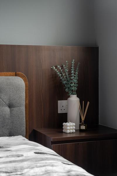 Fernvale Glades, SG Interior KJ, Minimalist, Scandinavian, Bedroom, HDB, Wooden Headboard