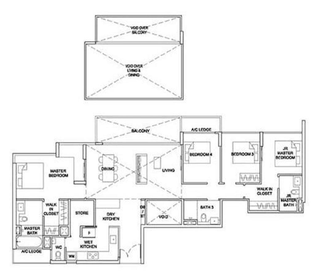 Modern, Condo, Stirling Residences, Interior Designer, Editor Interior, Space Planning, Final Floorplan, Penthouse Floorplan