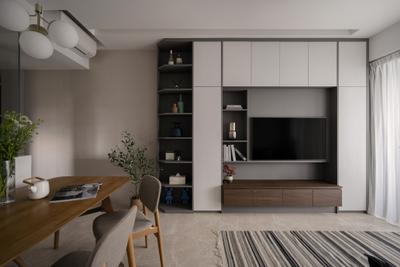 Jadescape, Ovon Design, Modern, Scandinavian, Living Room, Condo, Tv Feature Wall, Tv Console, Display Cabinets