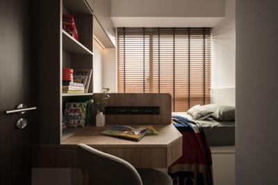 Jadescape, Ovon Design, Modern, Scandinavian, Bedroom, Condo, Kids Room, Platform Bed, Recessed Shelf