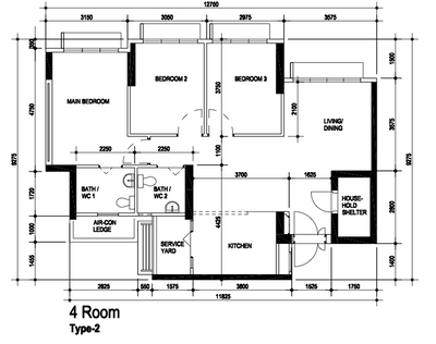 Alkaff Crescent, MET Interior, Contemporary, HDB, 4 Room Hdb Floorplan, Original Floorplan, 4 Room Type 2