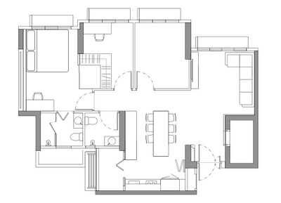 Alkaff Crescent, MET Interior, Contemporary, HDB, 4 Room Hdb Floorplan, Space Planning, Final Floorplan, 4 Room Type 2