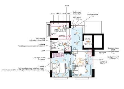 Tampines GreenCourt, Design 4 Space, Modern, HDB, Space Planning, Final Flooorplan, 2 Room Hdb Floorplan