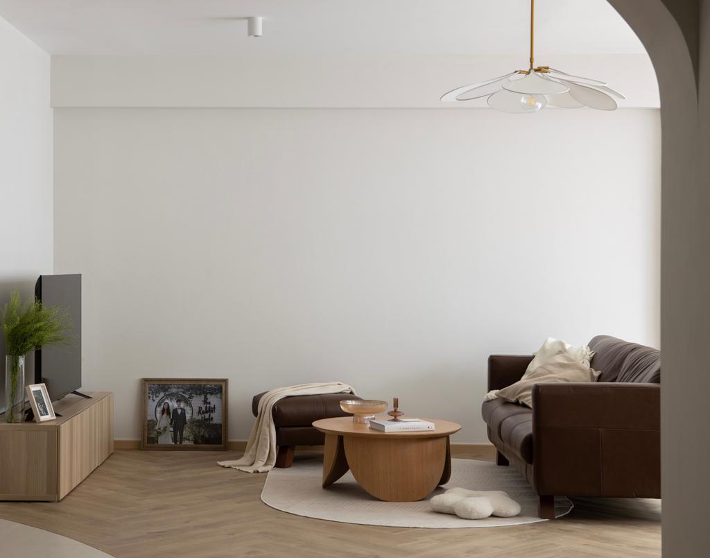 Scandinavian, HDB, Living Room, Melody Spring @ Yishun, Interior Designer, Key Concept, Farmhouse, Settee, Tv Console