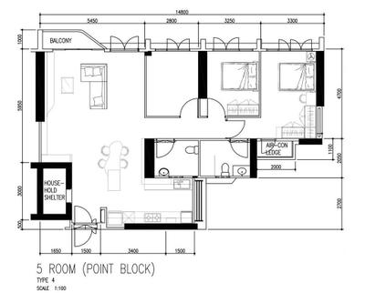 Bukit Batok 5-room resale renovation floor plan