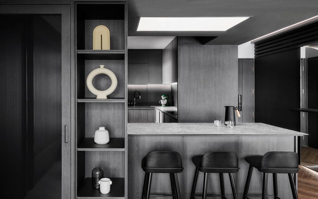 Contemporary, HDB, Dining Room, Senja Close, Interior Designer, Happe Design Atelier, Grey