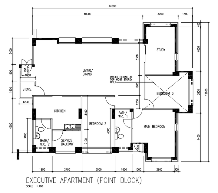 Woodlands executive apartment floorplan