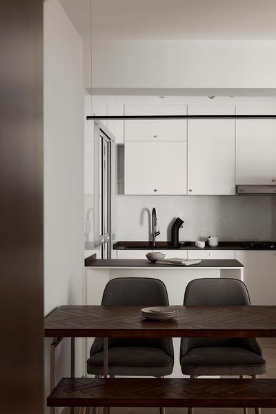 Ubi Grove, ELPIS Interior Design, Modern, Dining Room, HDB, Open Concept Kitchen, Kitchen Island