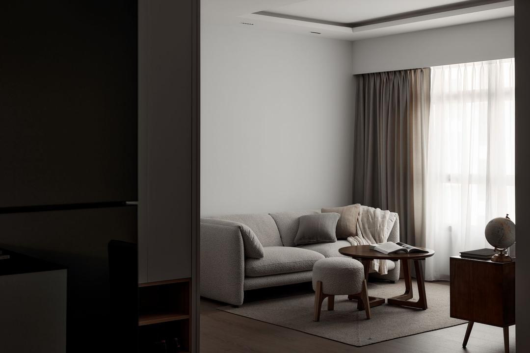 Ubi Grove, ELPIS Interior Design, Modern, Living Room, HDB, Settee, False Ceiling, Downlight