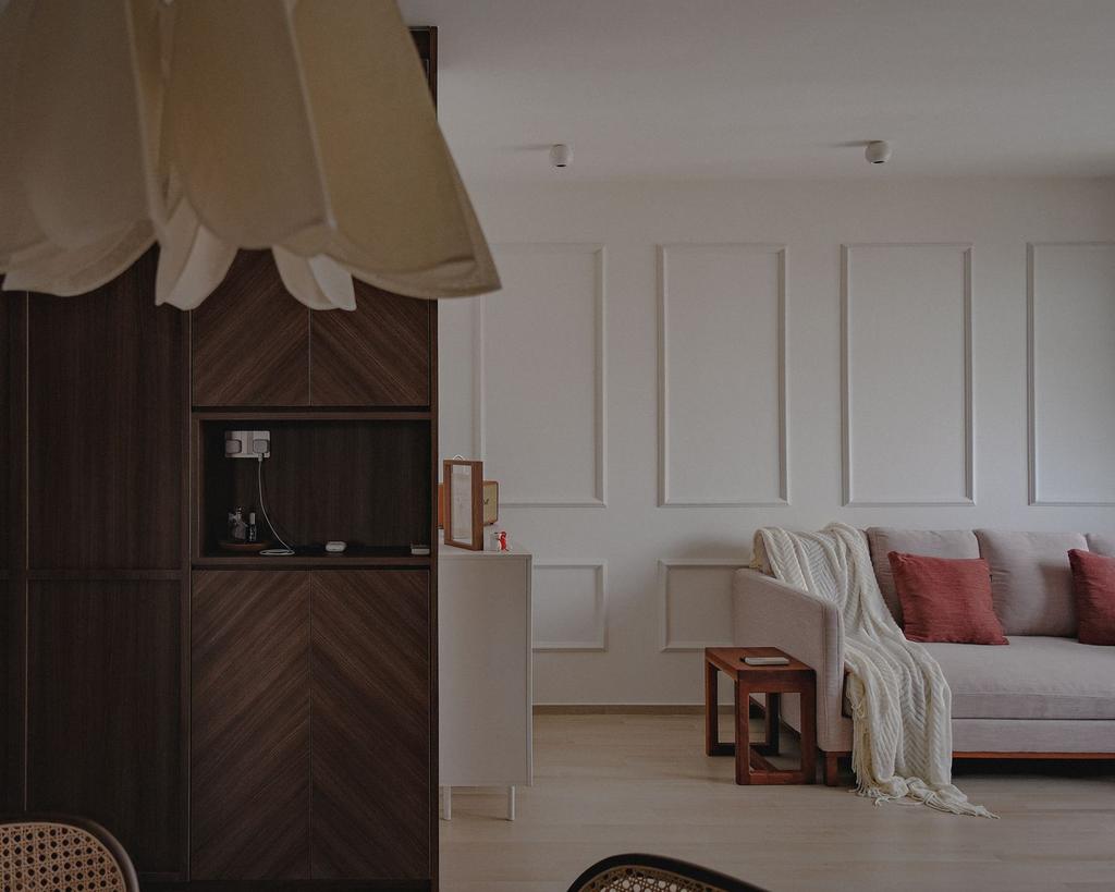 Minimalist, HDB, Living Room, Clementi Avenue 1, Interior Designer, Loft.9 Design Studio 九阁设计, Scandinavian, Wainscoting