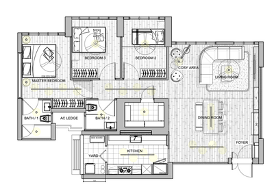 Tampines GreenCourt, Inizio Atelier, Transitional, HDB, 5 Room Hdb Floorplan, Space Planning, Final Floorplan, 5 Room Type 1