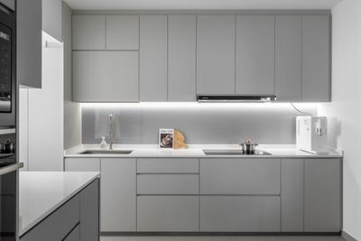 Marsiling Grove, U-Home Interior Design, Modern, Kitchen, HDB, Grey