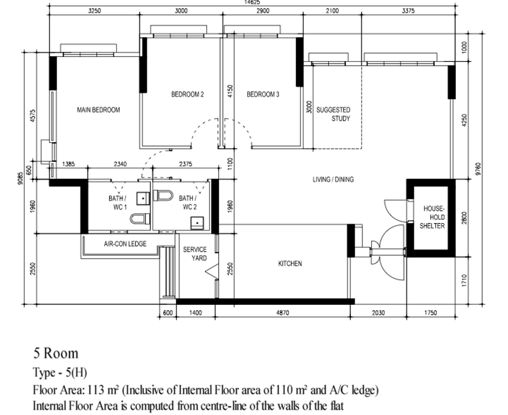 Scandinavian, HDB, Tampines Street 62, Interior Designer, Reno Times, Original Floorplan, 5 Room Hbd Floorplan, 5 Room Type 5 H