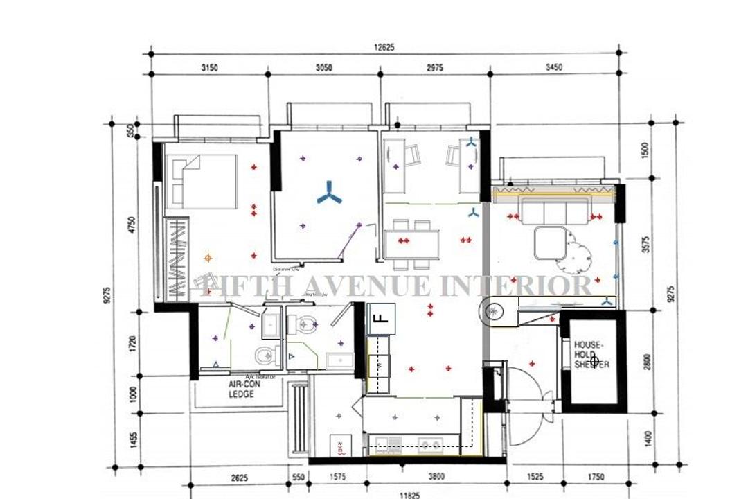 Alkaff Oasis (Block 110B), Fifth Avenue Interior, Minimalist, Contemporary, HDB, 3 Room Hdb Floorplan, Space Planning, Final Floorplan