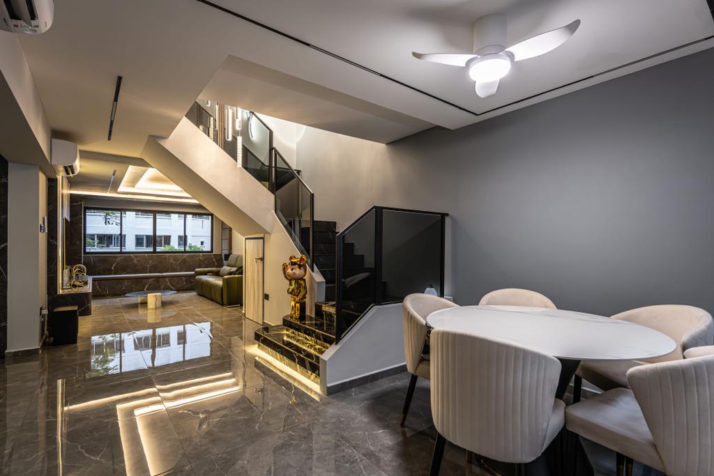 Contemporary, HDB, Living Room, Hougang Street 52, Interior Designer, Jesigns Interior Design, Stairs, Staircase