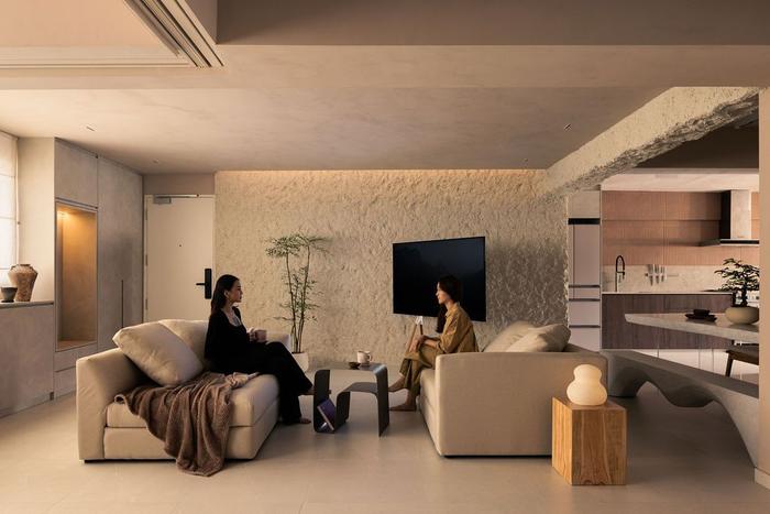 HDB wabi sabi style living room design