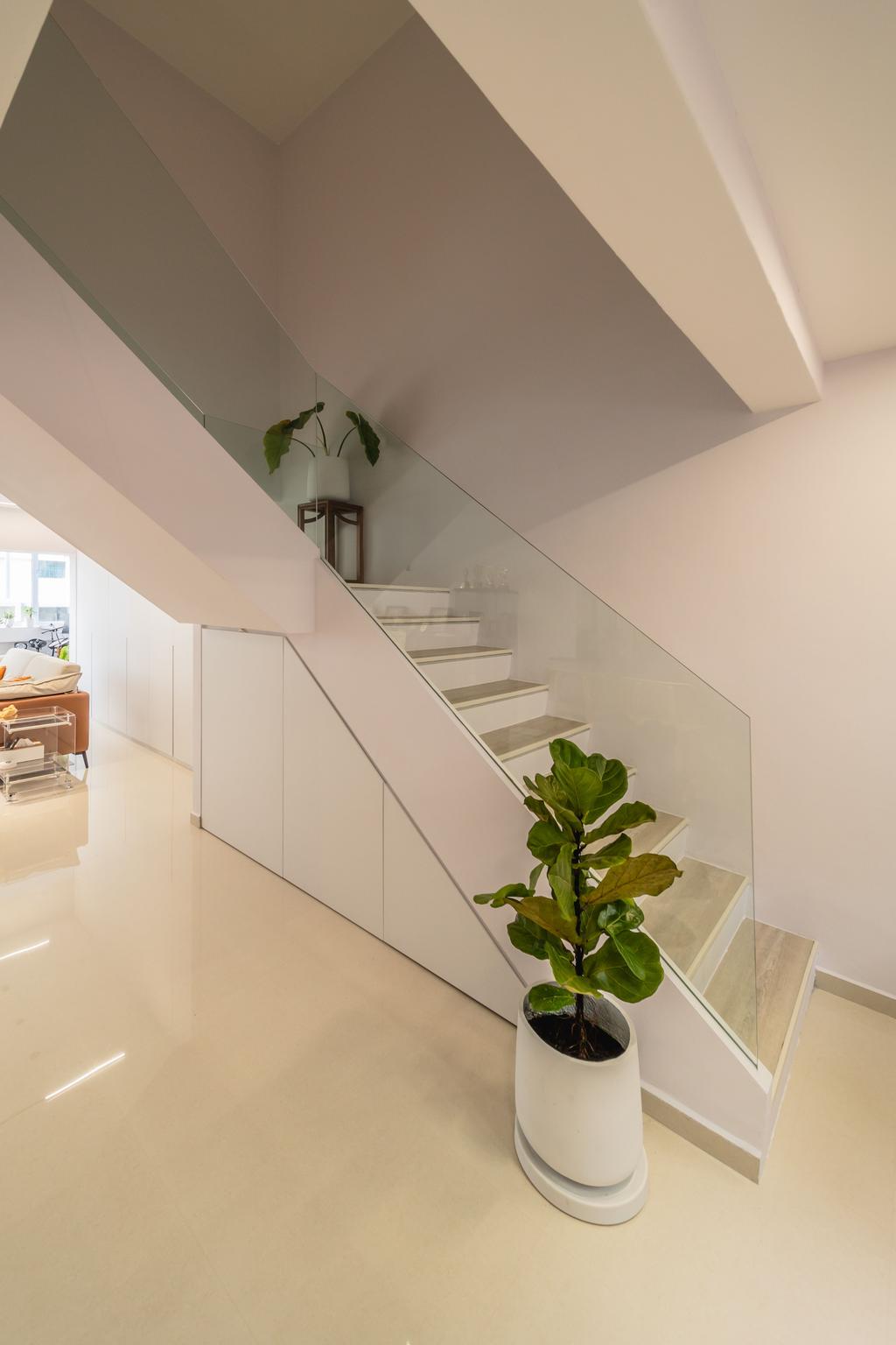 Modern, HDB, Living Room, Bukit Batok Street 31, Interior Designer, InsideLookz Design, Staircase, Stairs