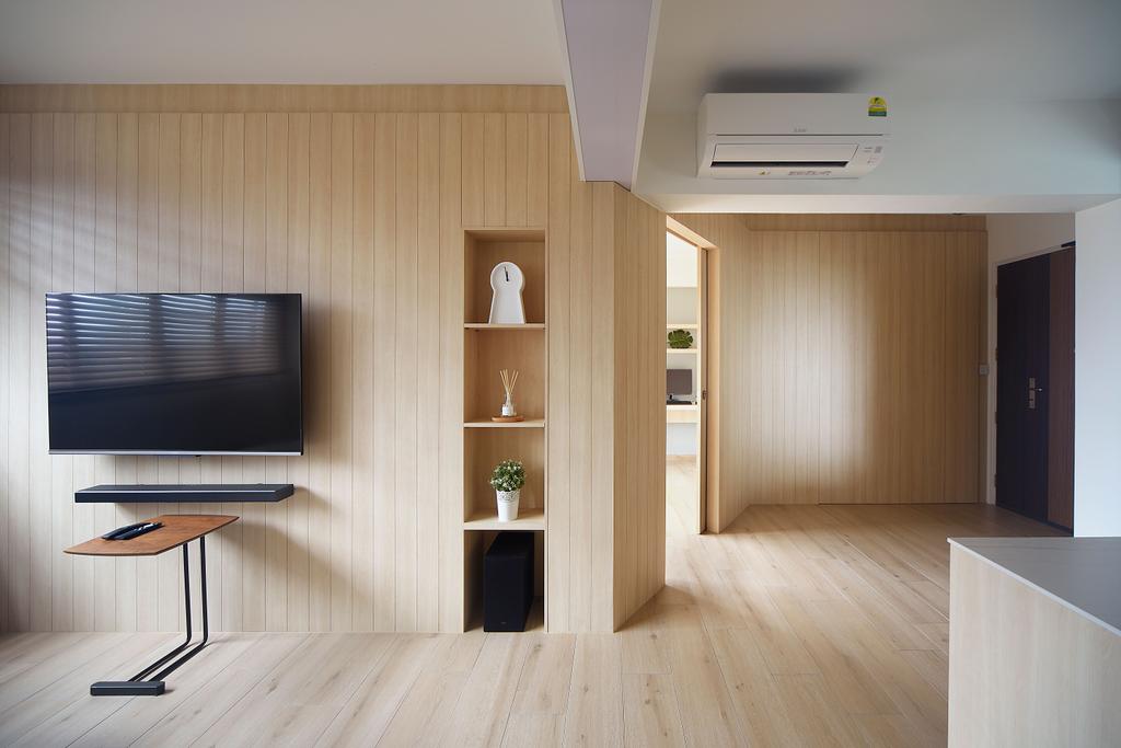 Scandinavian, HDB, Living Room, Senja, Interior Designer, D5 Studio Image, Muji, Japanese Inspired