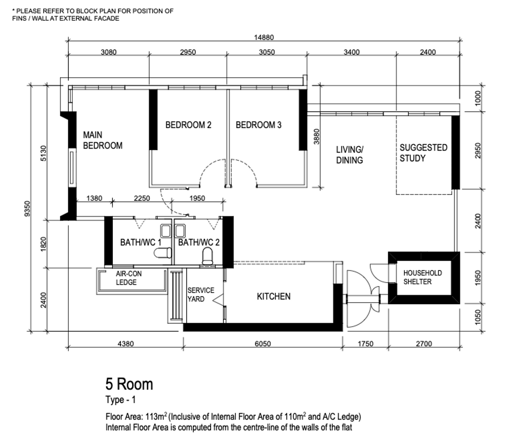 Modern, HDB, Clementi Avenue 1, Interior Designer, Yang's Inspiration Design, Original Floorplan, 5 Room Type 1, 5 Room Hdb Floorplan