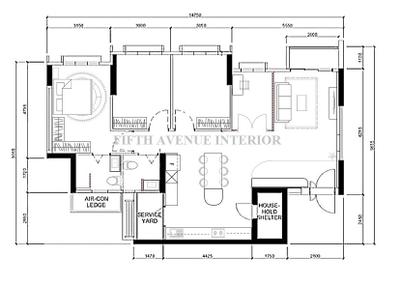Punggol Field Walk, Fifth Avenue Interior, , , 5 Room Hdb Floorplan, Space Planning, Final Floorplan