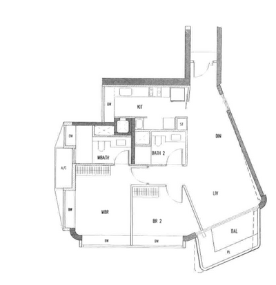 D'Leedon III, The Interior Lab, , , Original Floorplan, 2 Bedder Condo Floorplan