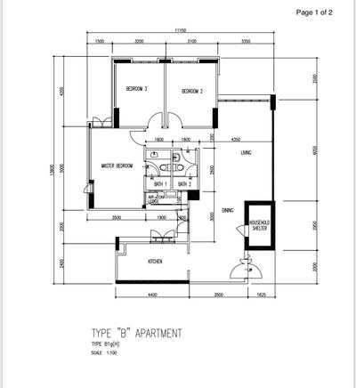 Jurong West Street 93, Yang's Inspiration Design, , , Original Floorplan, Type B Apartment, 5 Room Hdb Floorplan