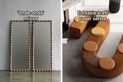 Onde Mirror, Foldable kraft paper settee
