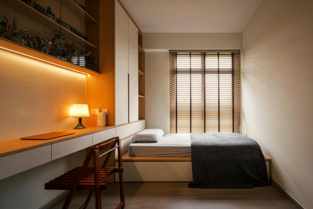 Contemporary, HDB, Bedroom, Rivervale Shores (Block 171A), Interior Designer, Darwin Interior, Scandinavian, Platform Bed