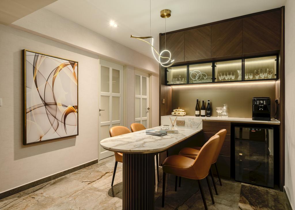 Modern, HDB, Dining Room, Eastcrown @ Canberra, Interior Designer, Weiken.com, Bar