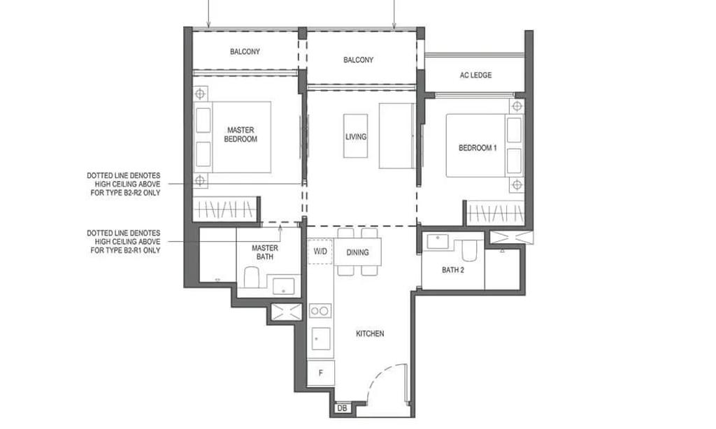 Modern, Condo, The Essence, Interior Designer, Editor Interior, Original Floorplan, 2 Bedder Condo Floorplan