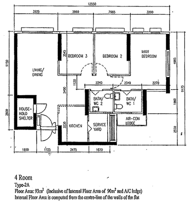 Rivervale Shores (Block 171A), Flo Design, Modern, HDB, 4 Room Hdb Floorplan, Original Floorplan