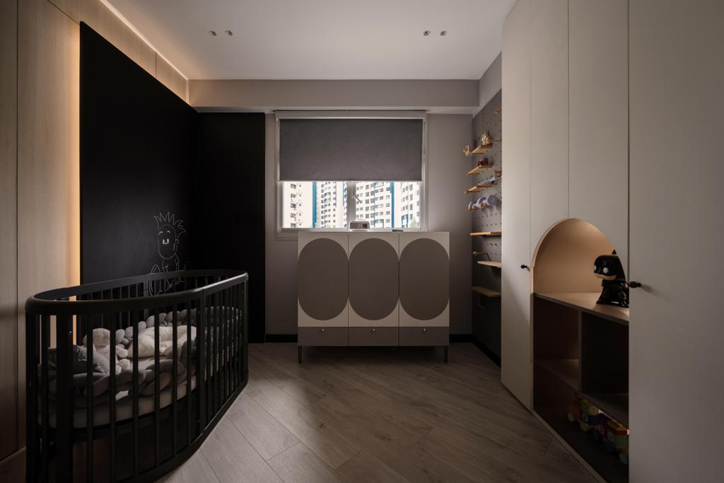 Contemporary, HDB, Bedroom, Yishun Glen (Block 382B), Interior Designer, Carpenters 匠, Modern Luxe, Nursery, Kids Room