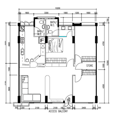 Pasir Ris Drive 4, Yang's Inspiration Design, Scandinavian, HDB, 4 Room Hdb Floorplan, 4 Room Model A Corridor, Space Planning, Final Floorplan