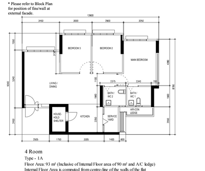 Tampines Street 62, Charlotte's Carpentry, Modern, HDB, 4 Room Hdb Floorplan, Original Floorplan