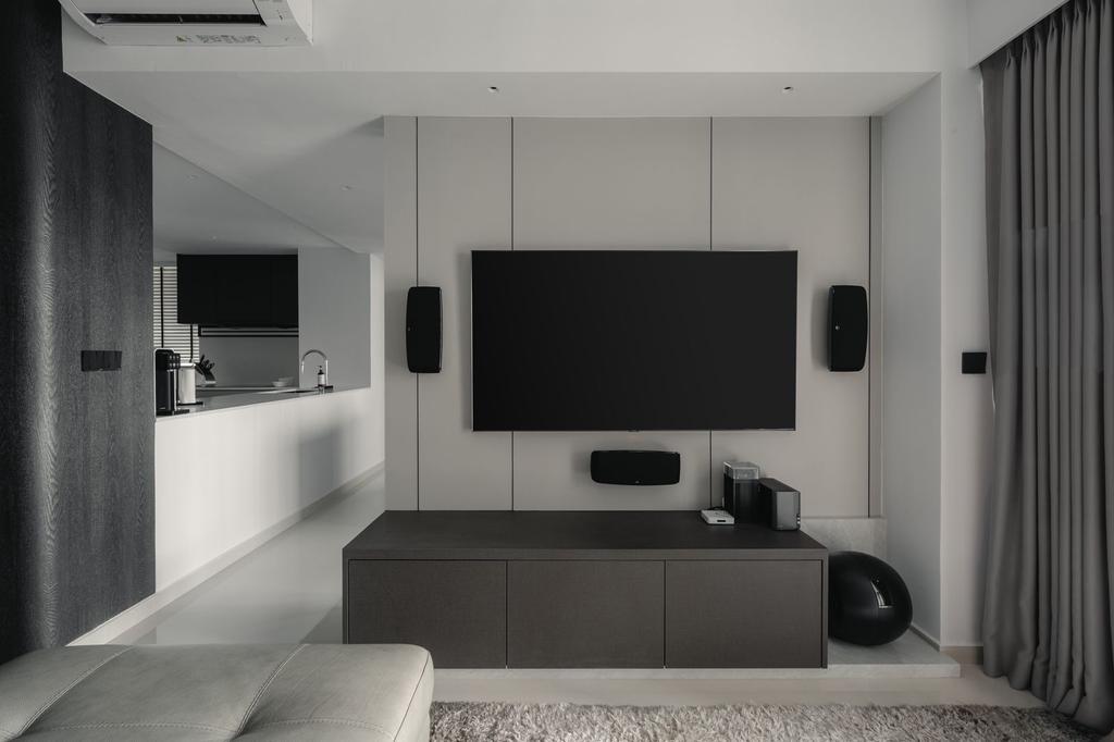 Minimalist, HDB, Living Room, Upper Serangoon Road, Interior Designer, SG Interior Design, Monochrome Cushions, Black And White