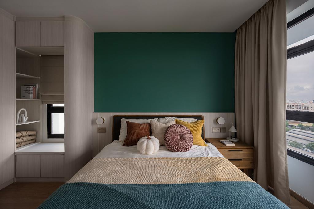 Contemporary, HDB, Bedroom, Eunos Road 2, Interior Designer, SG Interior Design, Scandinavian, Green