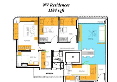 NV Residences, Design 4 Space, Modern, Modern Luxe, Condo, Space Planning, Final Floorplan, 4 Bedder Condo Floorplan