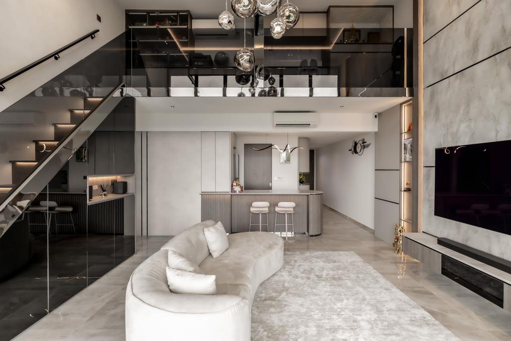 Modern, Condo, Living Room, Affinity At Serangoon, Interior Designer, Editor Interior, Loft, Penthouse