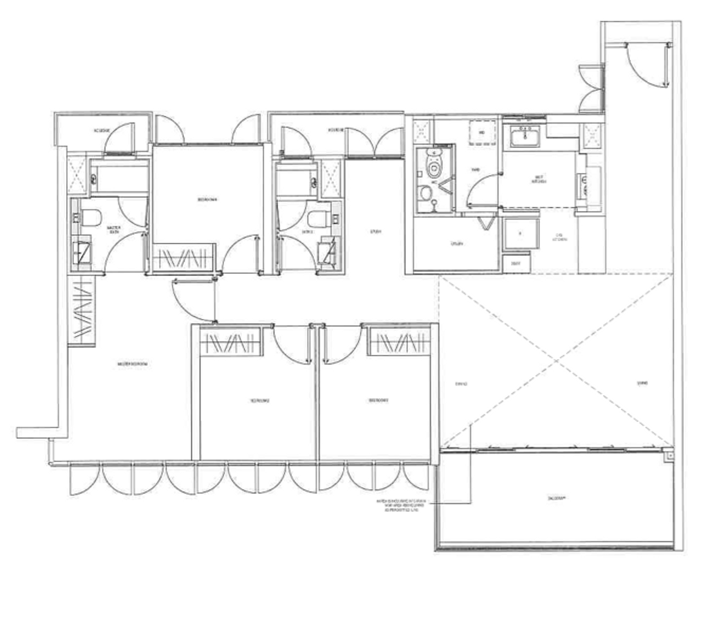 Modern, Condo, Affinity At Serangoon, Interior Designer, Editor Interior, Modern Luxe, 4 Bedder Condo Floorplan, Original Floorplan