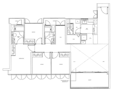 Affinity At Serangoon, Editor Interior, Modern, Condo, Modern Luxe, 4 Bedder Condo Floorplan, Original Floorplan