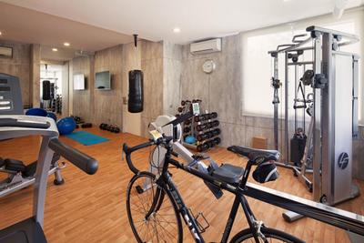 Sundridge Park, Posh Home, Industrial, Minimalist, Landed, Gym Equipments Wood Floor, Downlights, Bicycle, Bike, Transportation, Vehicle, Exercise, Fitness, Gym, Sport, Sports, Working Out