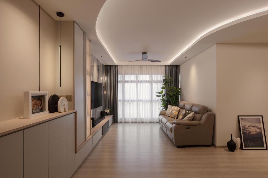 Contemporary, HDB, Living Room, Jalan Tiga, Interior Designer, Thom Signature Design, Ceiling Design, Feature Ceiling